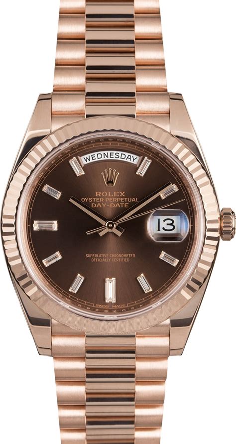 used rose gold day date diamond rolex|rolex rose gold 40mm president.